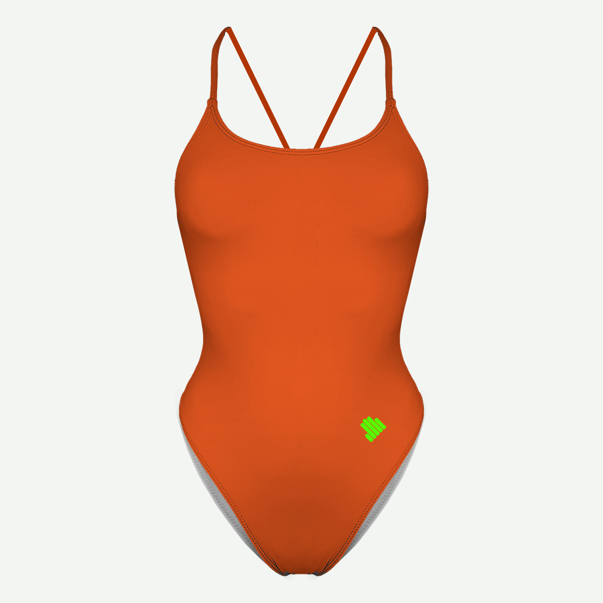 Fato de Banho de Natação Scullings Open Back Laranja Neon