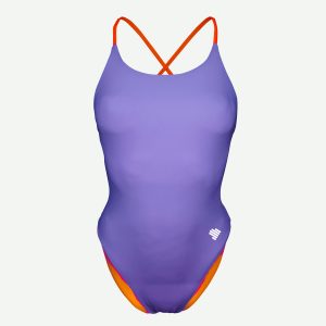 Fato de Banho Natação Reversível Scullings Laranja Lilás