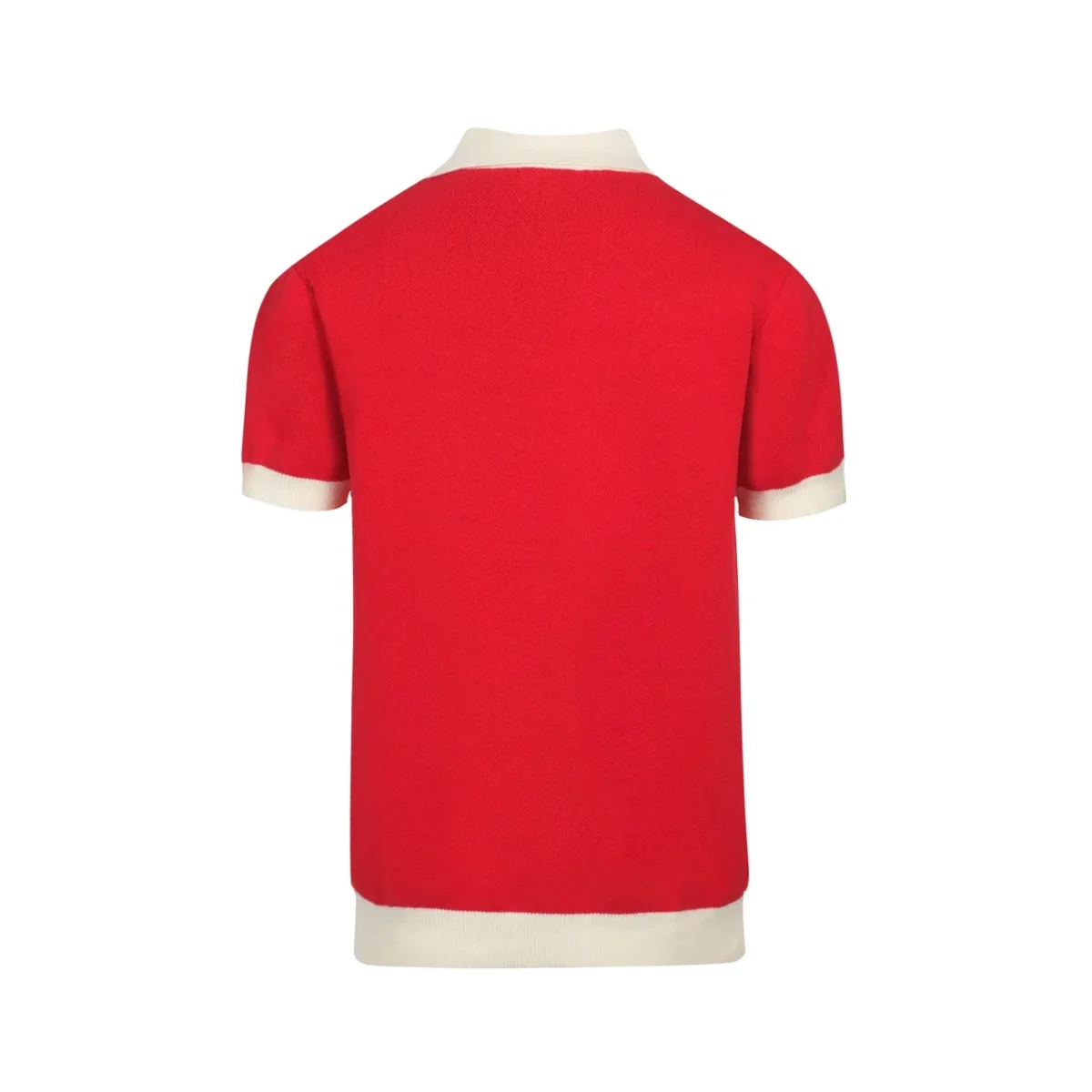 Men's Vintage Red Knit Shirt – Retro Tiger Graphic Button-Up Polo - Image 4