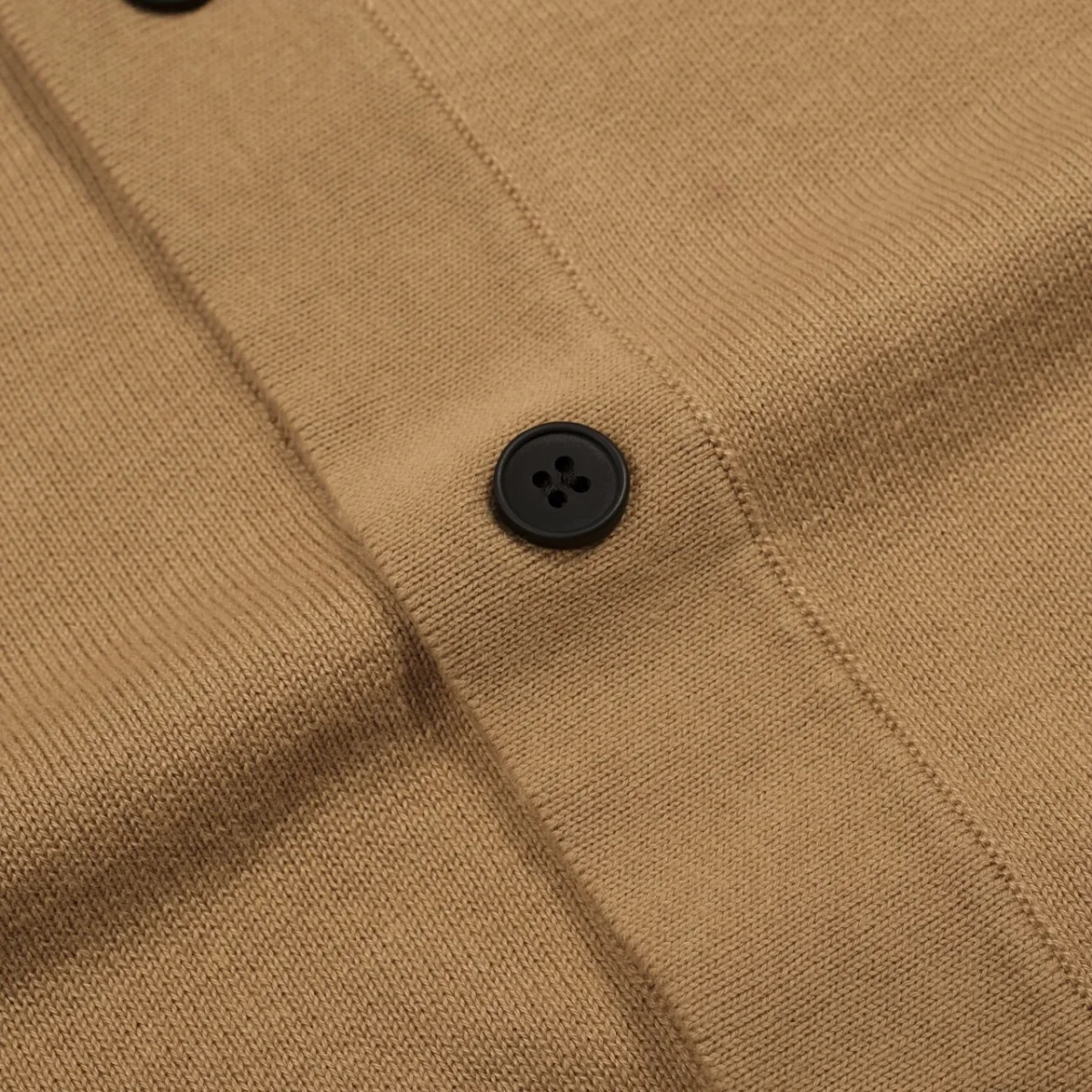 Men's Khaki Vintage Simple Art Jacquard Knitted Cardigan - Image 7