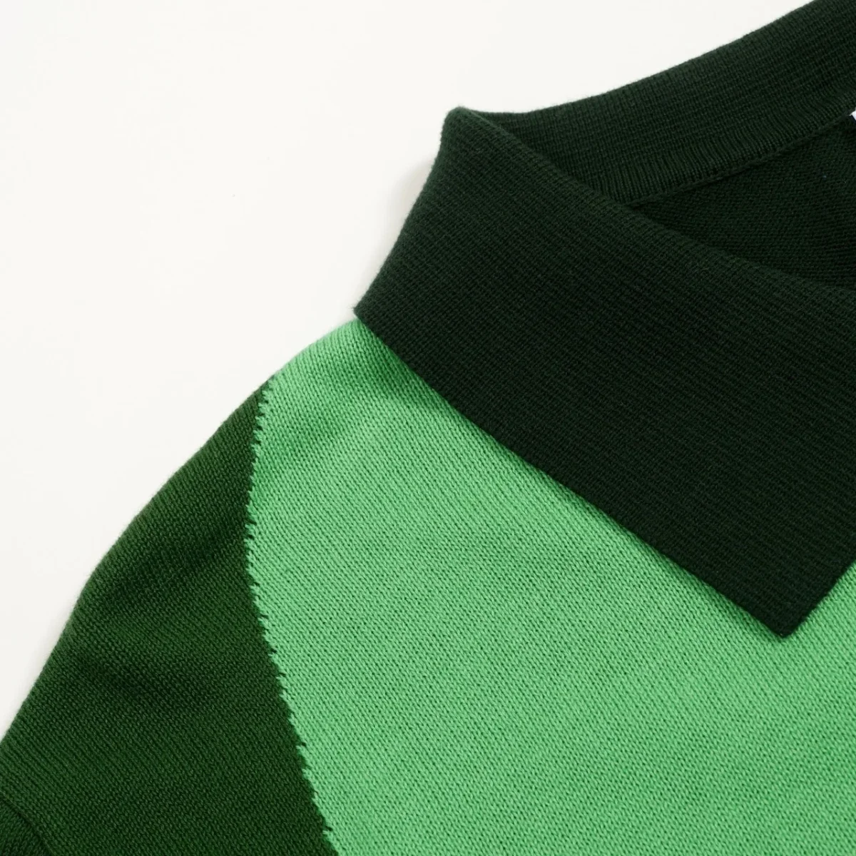 Men's Green Retro Classic Art Jacquard Knitted Cardigan - Image 5