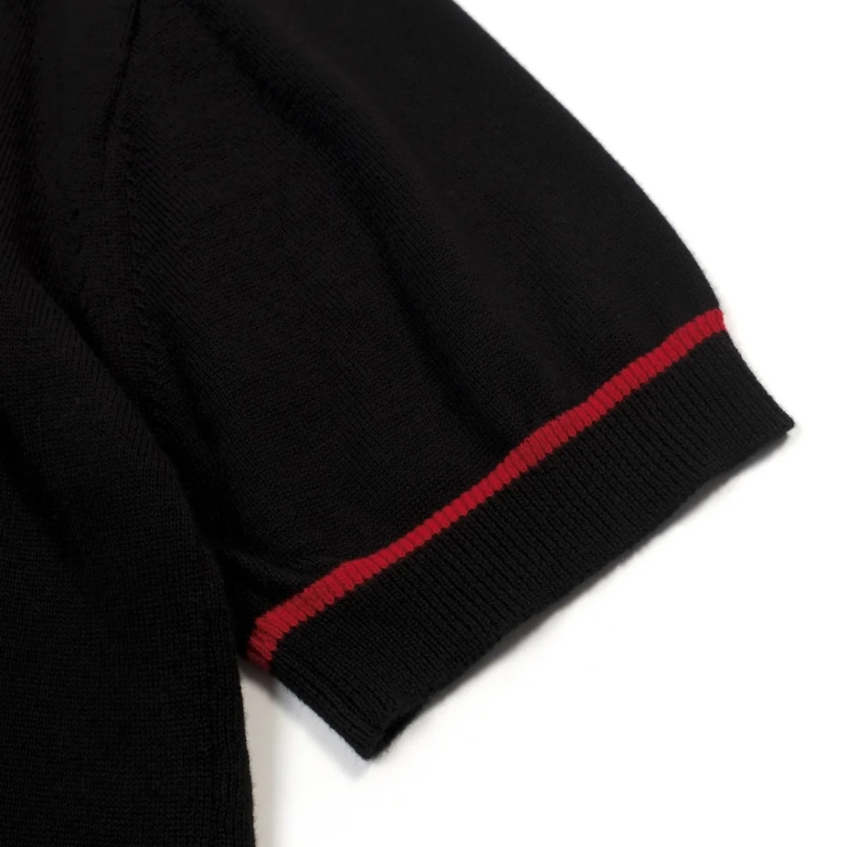 Men's black vintage spotted dog jacquard knitted polo shirt - Image 7