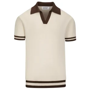Men's Apricot 70s Old Money Summer Polo Knit Shirt