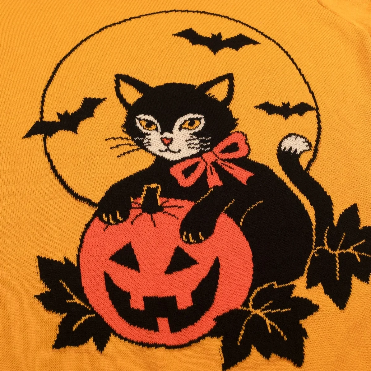 Women's Yellow Halloween Cute Vintage Knit T-Shirt - Image 3