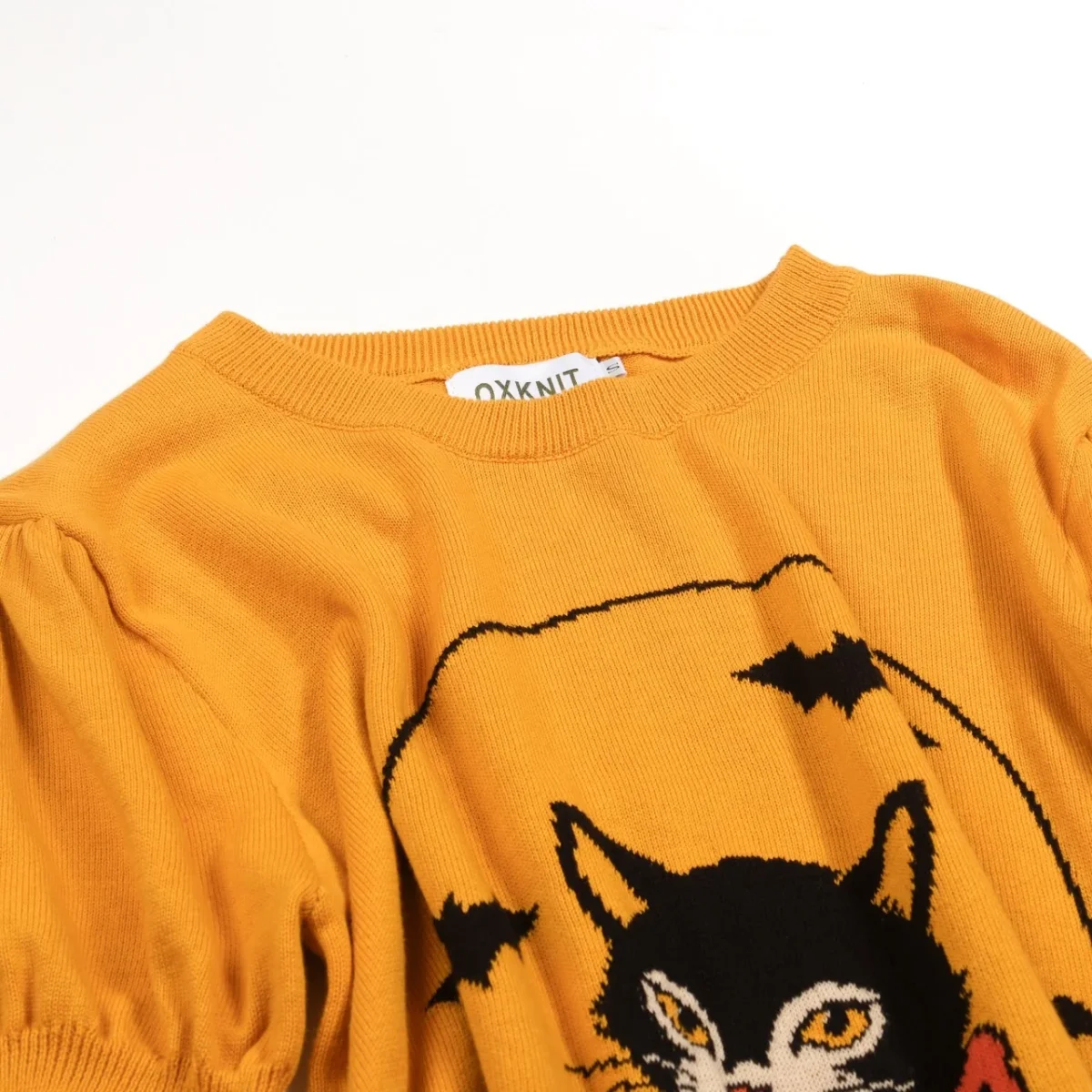 Women's Yellow Halloween Cute Vintage Knit T-Shirt - Image 6