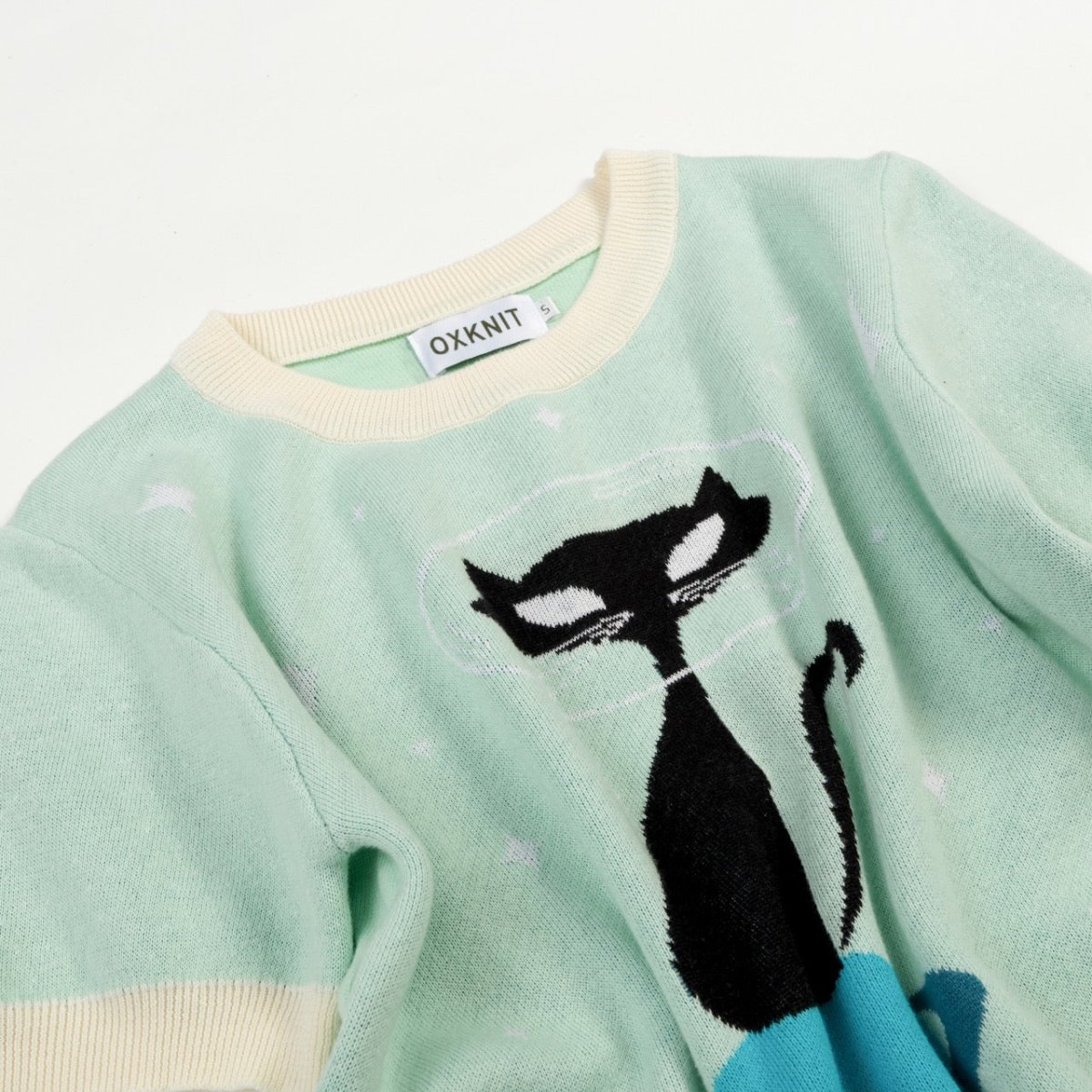 Women's Green Space Age Retro Jacquard Knit T-Shirt - Designed by Tala Hunt - Image 9