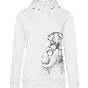 Sweatshirt de amamentação Monkey Mum® branca - mãe amorosa, 2.ª qualidade - tam. L