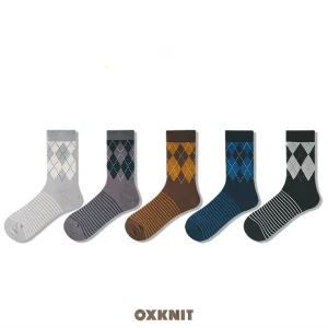 Plaid Men's Socks Tube Socks Cotton Socks