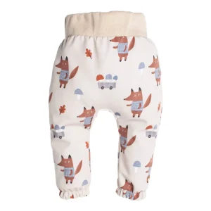 Calças de softshell para criança com membrana Monkey Mum® - Raposas nos cogumelos