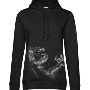 Sweatshirt de amamentação Monkey Mum® preta - macaquinho