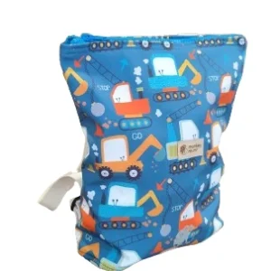 Mochila infantil softshell Monkey Mum® - Obras em construção divertidas