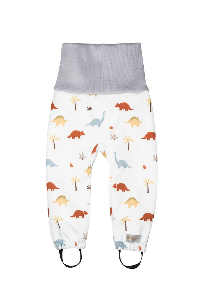 Calças softshell infantis ajustáveis com membrana Monkey Mum® - História de dinossauros - Image 2